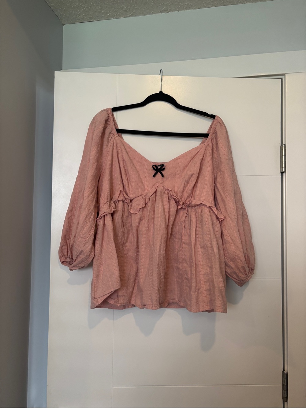 Torrid Dusty Pink Peasant Blouse with Ruffle Detail